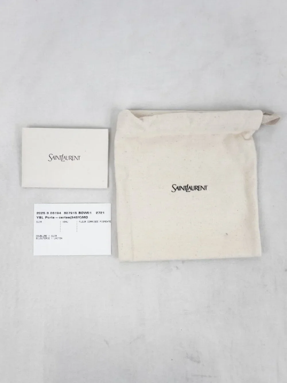 Saint Laurent Cassandre Matelasse Fragments Card Case Wallet In Dark Beige - NWT - Picture 10 of 11